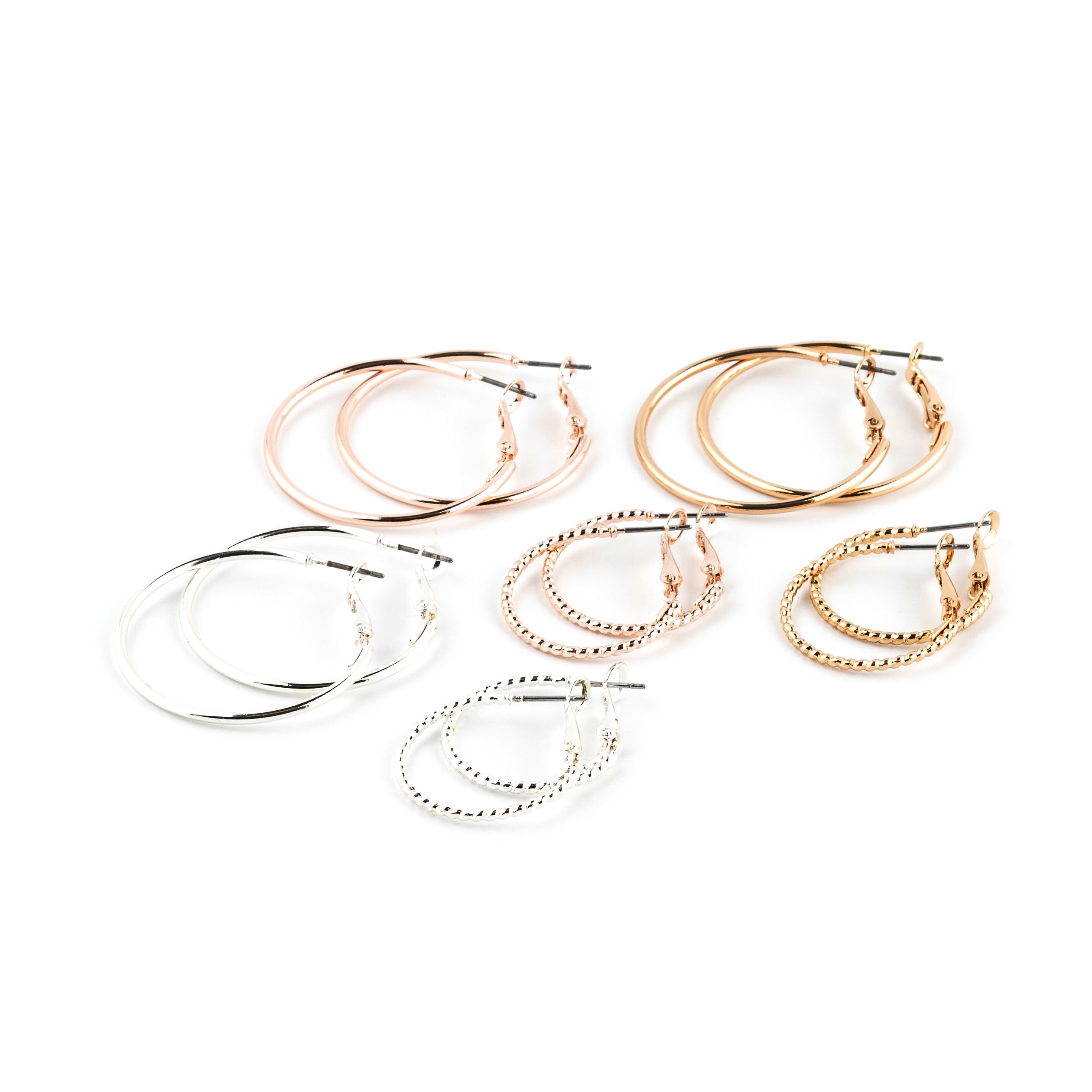 Claires Womens Mixed Metal Hoop Earrings Set, Pack Nigeria Ubuy