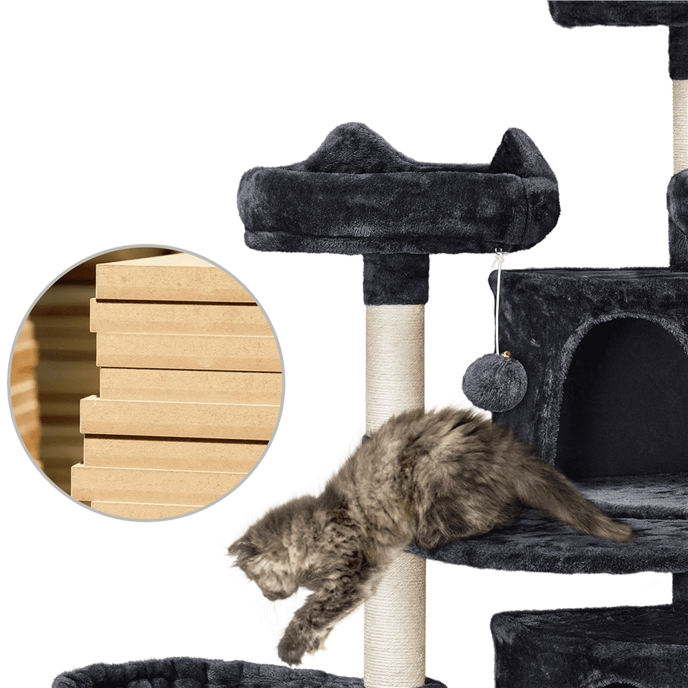 Renwick 68.5in Multi-Level Cat Tree Caves Condos, Black