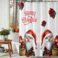 thumbnail image 3 of Merry Christmas Shower Curtains for Bathroom, Santa Clause Gnome Gifts White Waterproof Fabric Shower Curtain for Bathroom Bathtub Decoration, Machine Washable, 72"x84", 3 of 9