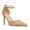 Beige-Suede, variant on Carolyn - Women's Elegant, Sexy and Feminine Pointed Toe D’orsay Pumps with 4" Stiletto High Heels in vegan leather and ankle straps. Handmade to perfection. Size 9.5