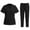 Black, variant on JGNGSHN Scrubs Medical Uniform Womens Scrub Set Solid V Neck Scrub Top & Drawstring Straight Leg Pant Nursing Workwear