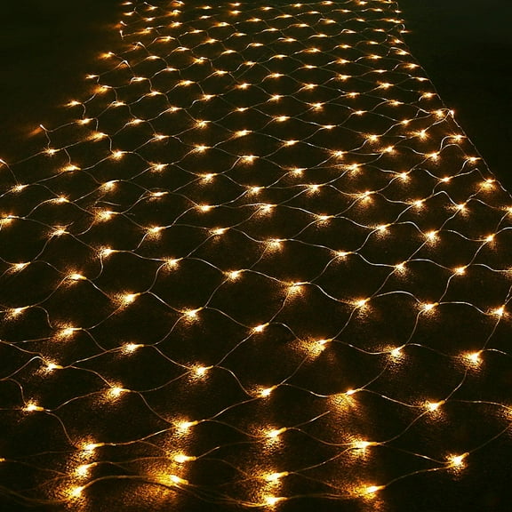 9.84ft x 6.56ft Extendable LED Christmas Net Lights for Patio, Transparency, Warm White
