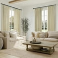 thumbnail image 5 of Pinch Pleated Full Blackout Linen Curtains 84 Inch for Bedroom Living Room,Fall Beige Double Layer Linen Blended Room Darkening Back Tab Pinch Pleat Drape with Hooks Rings 2 Panel 40" Wx84 L, 5 of 18