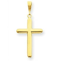 14k Yellow Gold Cross Pendant Charm
