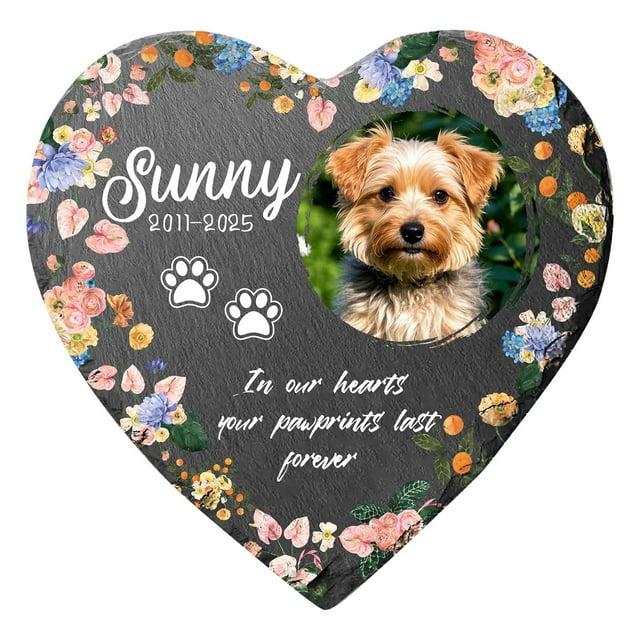 jinwen Pierre Commémorative pour Chien 6 Pouces Souvenir Chien Décédé Pierre Tombale Cœur