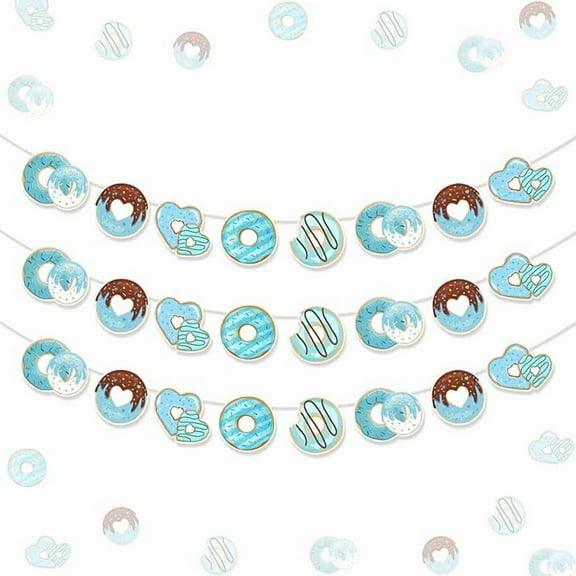 Sprinkled with Love Banner Garland, 3pcs Baby Sprinkle Decorations for Boy Donut Birthday Baby Shower Party Tea Party Donut Food Theme Party Birthday Wall Decorations