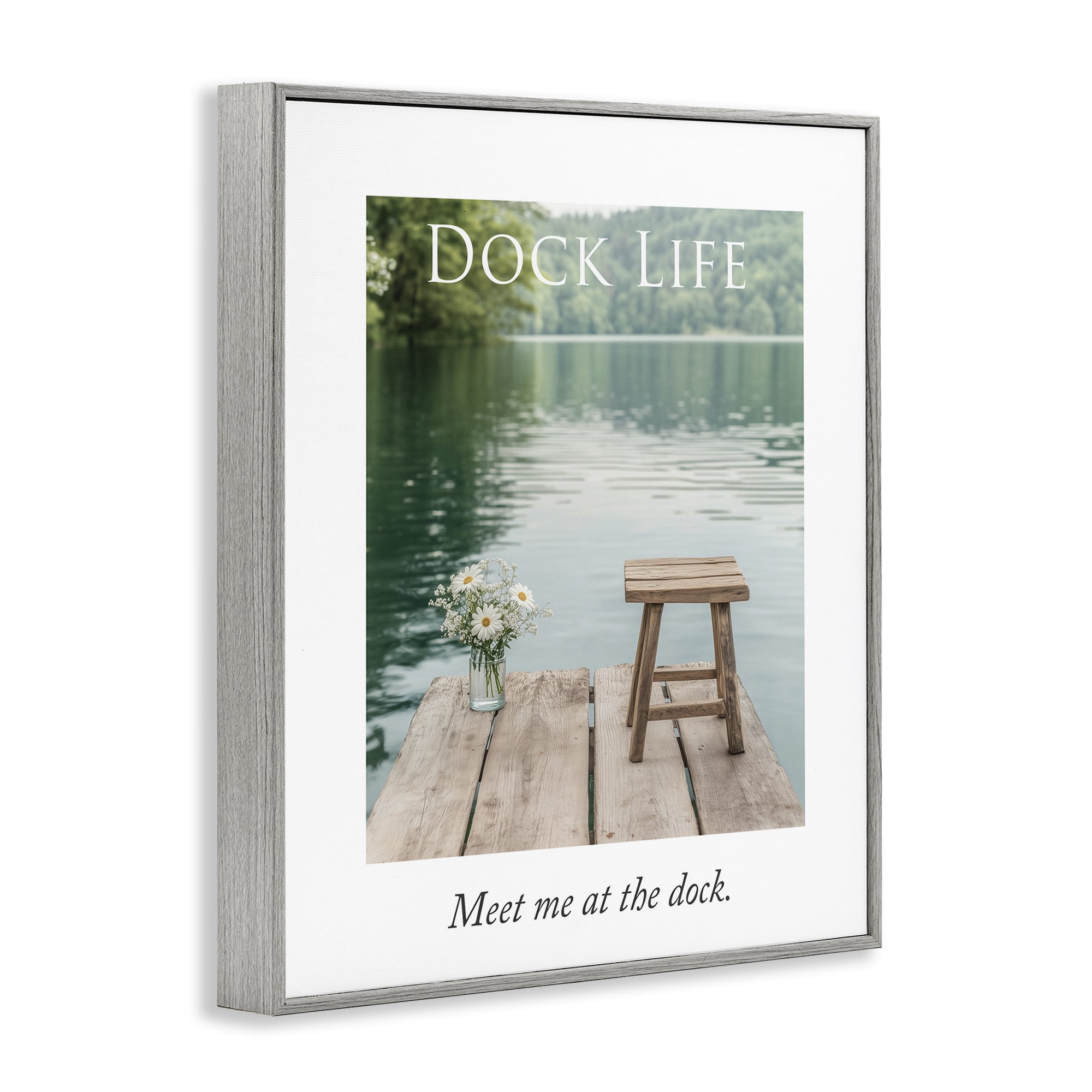 Stupell Industries Dock Life Calming Scenery Gray Framed Giclee Art, design by A Barefoot Stylist