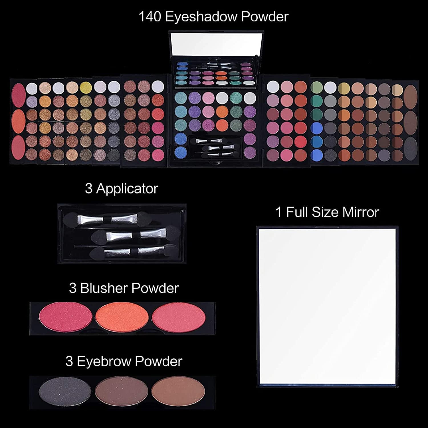 58 Colors Professional Makeup Kit for Women Full Kit,All in One Makeup Set  for Women Girls Beginner,Makeup Gift Set with Eye Shadow  Blush,Lipstick,Compact Powder,Mascara,Eyeliner,Eyebrow Pencil…… 