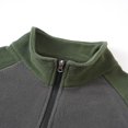 thumbnail image 5 of KHONTS Men's Quarter Sweatshirt Zip Quilted Long Sleeve Tee Stand Collar Color Block Pullover Tops Army Green XXL, 5 of 9