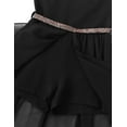 thumbnail image 5 of DPOIS Big Girls Junior V Neck Chiffon Long Party Wedding Prom Romper Gown Flower Girls Dress Black 4, 5 of 7