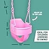 thumbnail image 5 of Squirrel Products High Back Full Bucket Toddler Swing Seat 3.0 with Finger Grip, Plastic Coated Chains and Carabiners for Easy Install - Pink, 5 of 7