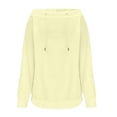 thumbnail image 4 of Qzwdhjm Off Shoulder Sweatshirts for Women Drawstring Long Sleeve Sweatshirt Soft Loose Casual Fall Pullover Tops, 4 of 7