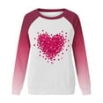 thumbnail image 5 of JTZGDY Valentines Day Cute Heart Print Shirts for Women Raglan Long Sleeve Pattern Graphic Crewneck Holiday T-Shirts Trendy Oversized Comfy Pullover Sweatshirts Multicolor#02 M, 5 of 6