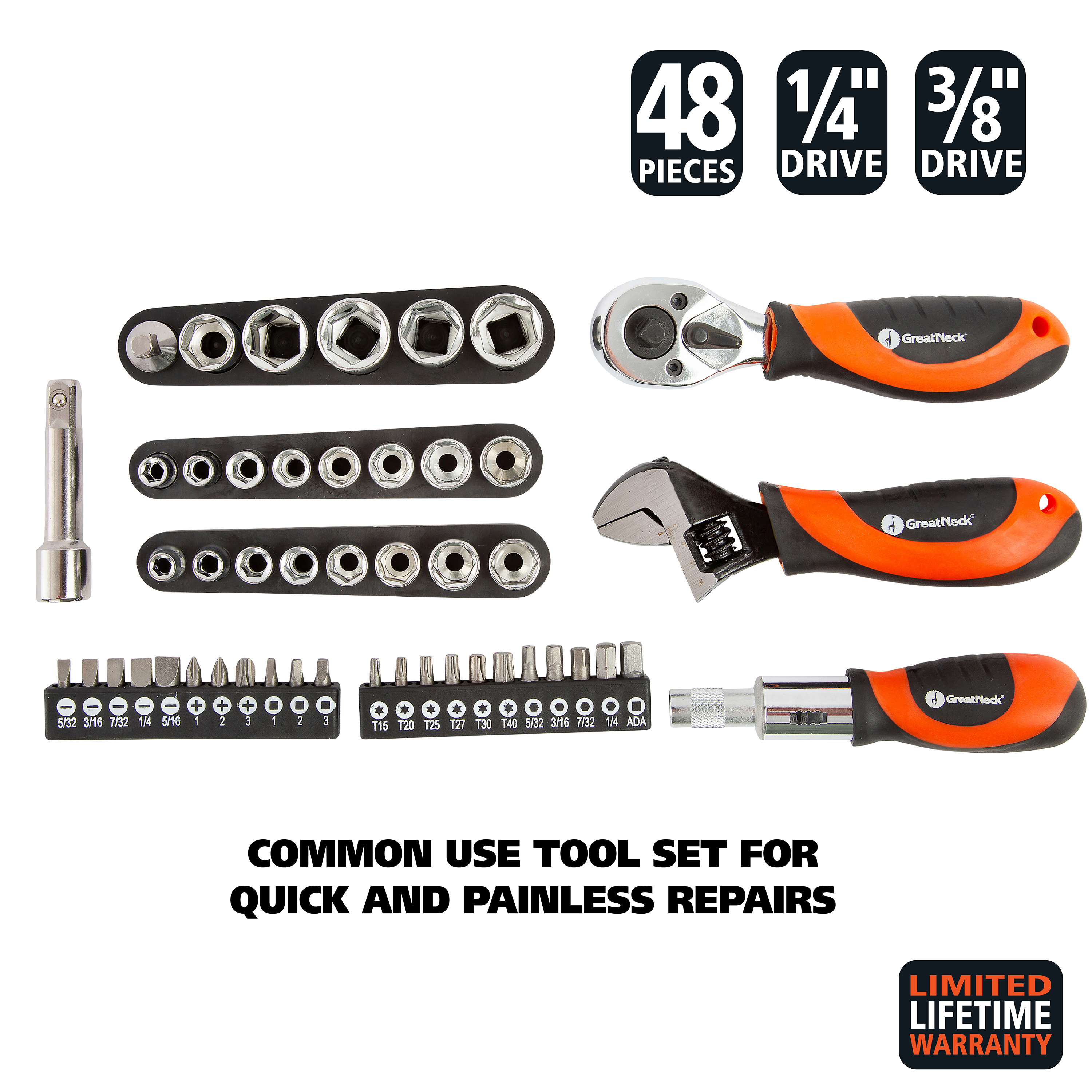 GreatNeck 28045 Multi Drive Stubby Tool Set - image 3 of 11