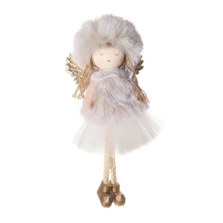 

dianhelloya Rabbit Ear Net Yarn Hem Cute Look Lanyard Christmas Pendant Xmas Tree Angel Doll Pendant Holiday Decoration