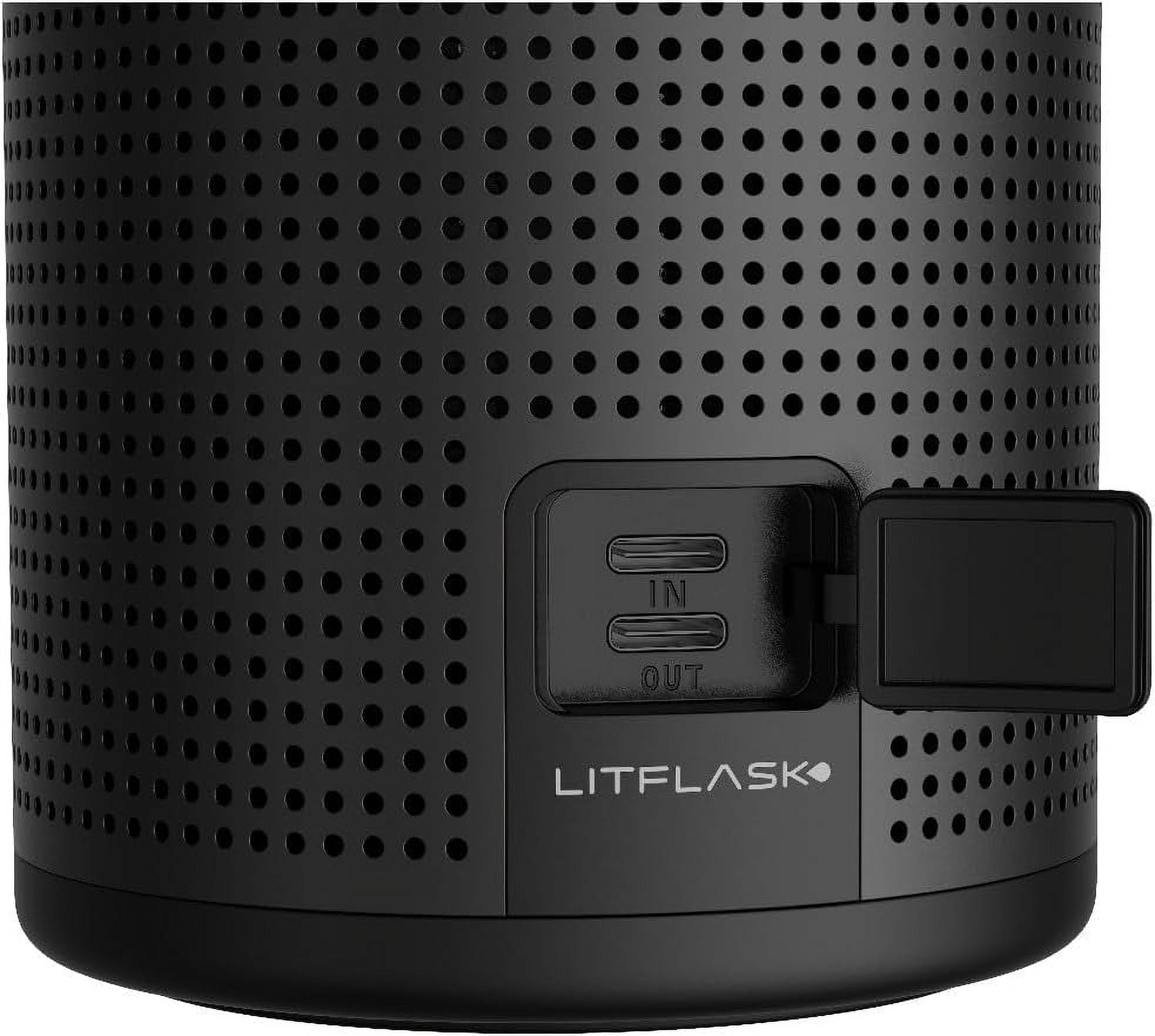LITFLASK Smart Water Bottle with Premium Bluetooth Speaker, White, Portable Charger, LED Light, Stainless Steel, Mix & Match Colors, 20oz - Oprah's Favorite Things 2024