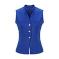 thumbnail image 2 of Aueoeo Women Business Vests Three Button V Neck Fashion Casual Work Office Waistcoat Fashion Work Vests, 2 of 7
