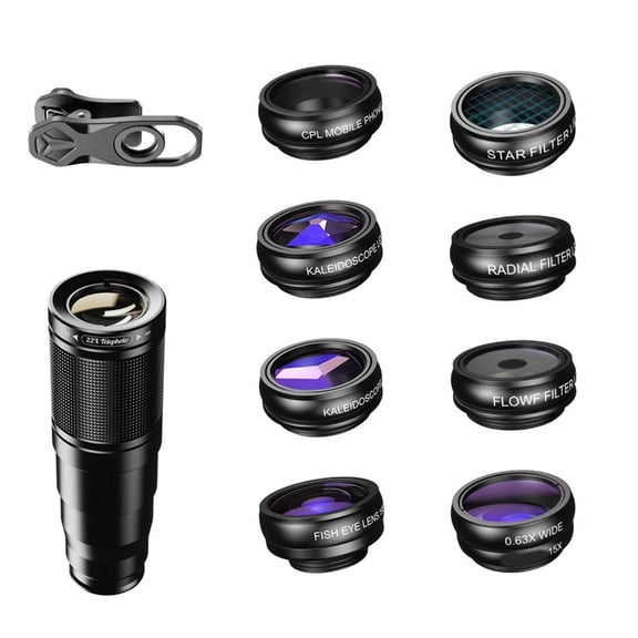 Macro Lens 22X Telephoto Fisheye Lens for Phone 16 15 14 13 Phone Camera Lens