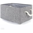 thumbnail image 1 of Skupro Storage Baskets for Shelves, Small Collapsible Linen Fabric Open Storage Box, Grey with Rope Handles, Organiser for Cupboard Wardrobe Closet Makeup Sundries (40x31x20cm 1pcs), 1 of 5