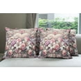 thumbnail image 6 of Ambesonne Romantic Throw Pillow Cover 4 Pack, Pastel Love Garden Flowers, 18", Pale Pink Peach and Lilac, 6 of 7