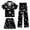e-Black, variant on RTKFRFLM Loungewear For Girls Button Down Loungewear Set Casual Print Home Wear 3 Piece Set Oufits Loungewear Cute Outfit Oufits Loungewear,Size 6 Years-7 Years
