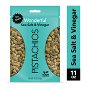 Wonderful Pistachios, No Shells, Sea Salt & Vinegar Flavored Nuts, 11 Ounce Resealable Pouch