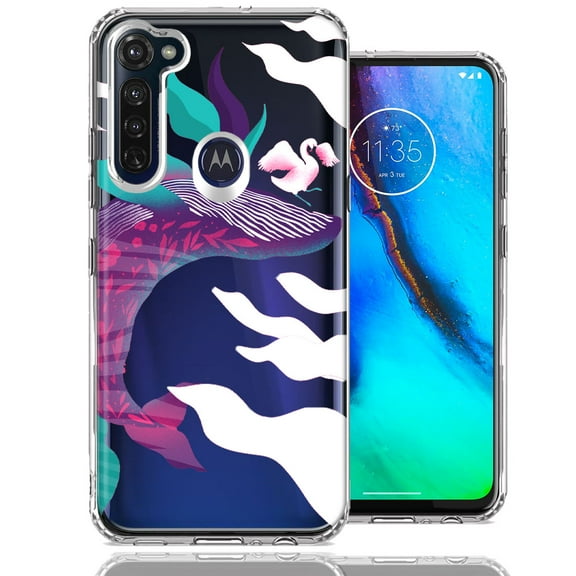 MUNDAZE For Motorola Moto G Stylus Mystic Floral Whale Design Double Layer Phone Case Cover