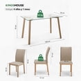 thumbnail image 4 of Juego De Comedor Con 4 Sillas Tapizadas Mesa Rectangular De Vidrio Estilo Compacto Kingshouse beige, 4 of 8