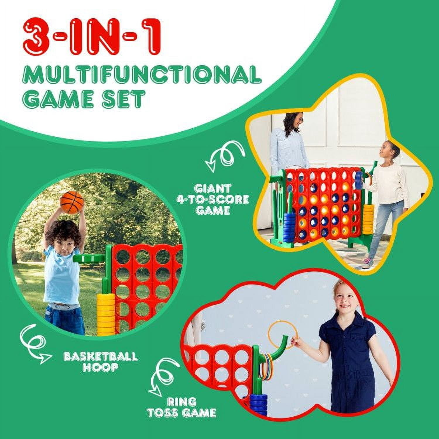 Chateauy 2.5 Feet 4-to-Score Giant Game Set – Large-Sized Tossing & Ring Toss Outdoor Activity for Family, Lawn, Backyard, Party, BBQ, and Beach