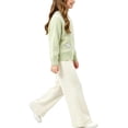 thumbnail image 2 of Cethrio Girls Knitted Outfit Sets, Fall Long Sleeve 2 Piece Pullover Girls' Clothing Sets Green Size 5-6 T, 2 of 5