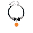 thumbnail image 2 of Delight Jewelry Silvertone Small Orange Enamel Disc Daughter Celtic Knot Leather Bead Bracelet, 7"+2" Extender, 2 of 4
