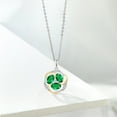 thumbnail image 4 of Gem Stone King 925 Silver and 10K Yellow Gold Green Nano Emerald and White Lab Grown Diamond Pendant Necklace for Women | 1.24 Cttw | Gemstone May Birthstone | Oval 6X4MM | With 18 inch Chain, 4 of 4