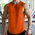 thumbnail image 2 of DLfVUB Tank Tops for Men Lightweight Quick Dry Workout Sport Shirts Casual Sleeveless Breathable Muscle T-Shirt Stylish Solid Color Round Neck Vest Orange XXL, 2 of 6