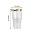 thumbnail image 2 of Balsa Circle 12 Pieces 17 oz Clear Gold Rim Plastic Glasses Disposable Tableware, 2 of 7