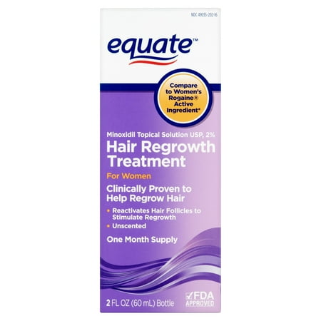 Equate Women's Minoxidil Topical Solution for Hair Regrowth, 1-Month Supply