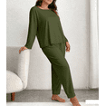 thumbnail image 5 of yillto Women Plus Size Pajamas Sets Long Sleeve 2 Piece Lounge Sleepwear Bottoms Pant Ladies Pjs XL-5XL, 5 of 6