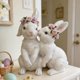 thumbnail image 4 of Easter Bunny Figurine Resin Rabbit Statue White 7.56in Tabletop Decor • Ceramic Look Ornament • Spring Easter Centerpiece for Living Room Bedroom, 4 of 6