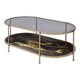thumbnail image 3 of ACME Fiorella Metal/Glass/Marble Coffee Table in Black Paint and Gold, 3 of 4