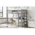 thumbnail image 4 of CoSoTower Twin Size Loft Bed With Storage Shelves And Under-Bed Desk, Gray, 4 of 9