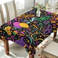 thumbnail image 4 of Coolnut Mardi Gras Rectangle Tablecloth, Spill-Proof Polyester Table Cloth, Table Cover for Kitchen Dining Picnic Holiday Party Decoration, 60"x60", 4 of 7