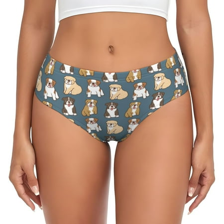 Womens Underwear  Cartoon Bulldog 1 No Show Seamless Underwear  Soft Comfy Stretch Panties  Hipster Ladies Panties Bikini Underwear Briefs