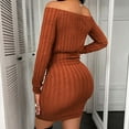 thumbnail image 5 of GEWSEY Women's Sexy Off Shoulder Long Sleeve Ruched Bodycon Sexy Mini Dress Side Drawstring Club Party Short Dresses (Brown, XL), 5 of 9
