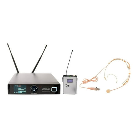 Single user, true diversity wireless bodypack system with omnidirectional headset microphone