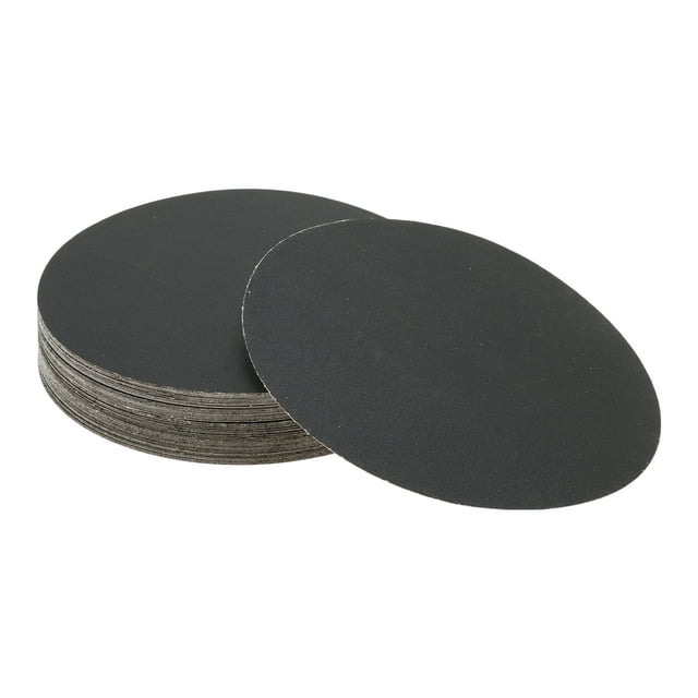 50 Pcs Discos de Lija Redondos 400 Grano Hojas de Lijado de Gancho y Bucle Universales para Restauración Automotriz 125x125mm Carburo de Silicio Negro