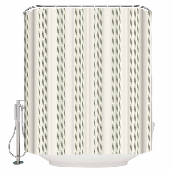 Sage Green Striped Bathroom Shower Curtains with 12 Hooks Polyester Waterproof Shower Curtain for Stalls and Bathtubs Modern Farmhouse Green Stripes Decorative Bathroom Privacy Curtain 72x84 Inches