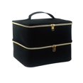 thumbnail image 1 of Detachable 2 Tier Nail Polish Organizer - Holds 40 Bottles (15ml - 0.5 fluid oz), Nail Polish Case with Tool Storage Pouch(Black), 1 of 3