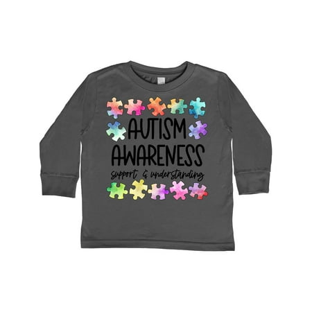 

Inktastic Autism Awareness Support and Understanding Puzzle Pieces Gift Toddler Boy or Toddler Girl Long Sleeve T-Shirt