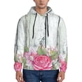 thumbnail image 2 of Bingfone Vintage Wood With Floral Men'S Drawstring Hoodie Long Sleeve Pocket Sweatshirts-Large, 2 of 9