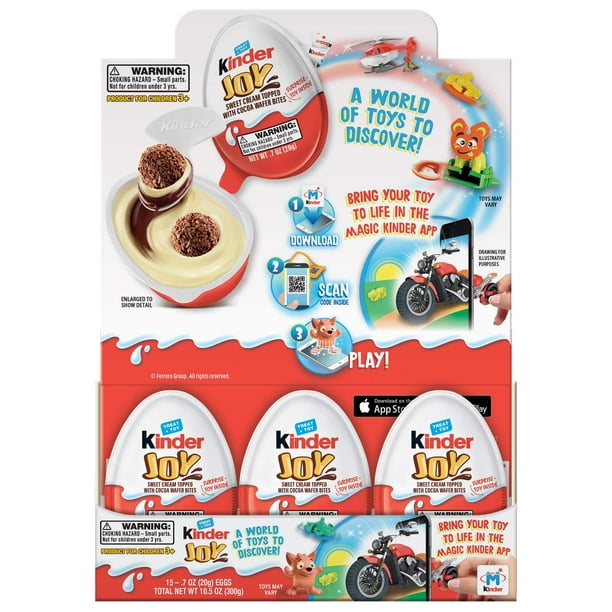 Kinder JOY Eggs, 15 Count Individually Wrapped Chocolate Candy Eggs With  Toys Inside, Perfect Surprise for Kids 