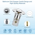 thumbnail image 4 of BangShou 2 Pack Universal Bathroom Sink Stopper for 1.1"-1.3" Drain Hole, Stainless Steel Pop up Kitchen Drain Stopper with Hair Catcher, 4 of 8
